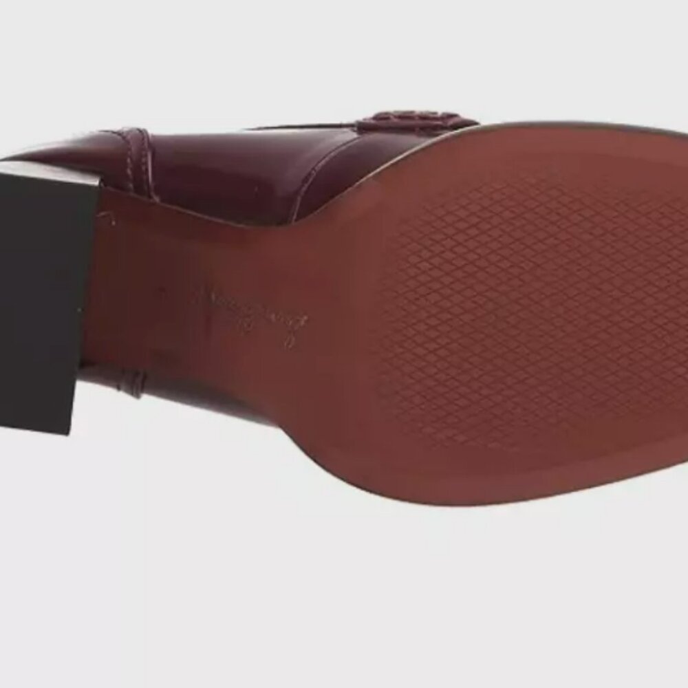 Sam Edelman Quincy Block Heel Loafer MSRP$190 CHIC & COMFORTABLE in Syrah/Ivory - Picture 5 of 13